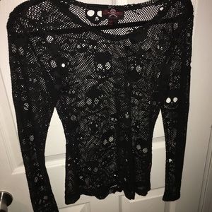 Royal Bones by Tripp Mesh Skull Top